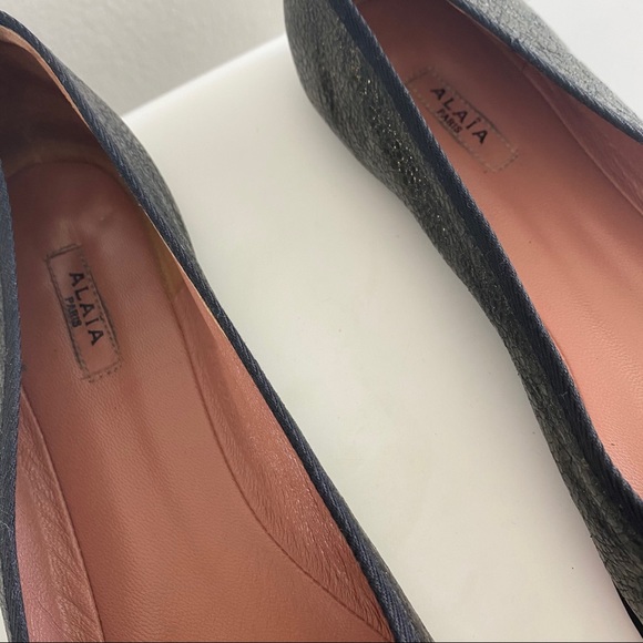 Alaia Pewter Metallic Ballet Bow Flats 39.5 - Picture 5 of 8